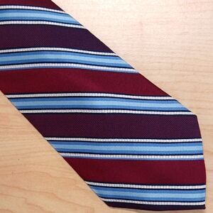 Striped Burgundy and Blue Men's Tie
